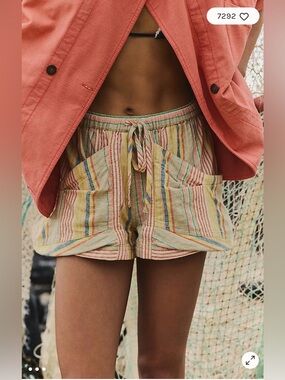Free People Good Fortune Stripe Shorts